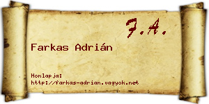 Farkas Adrián névjegykártya